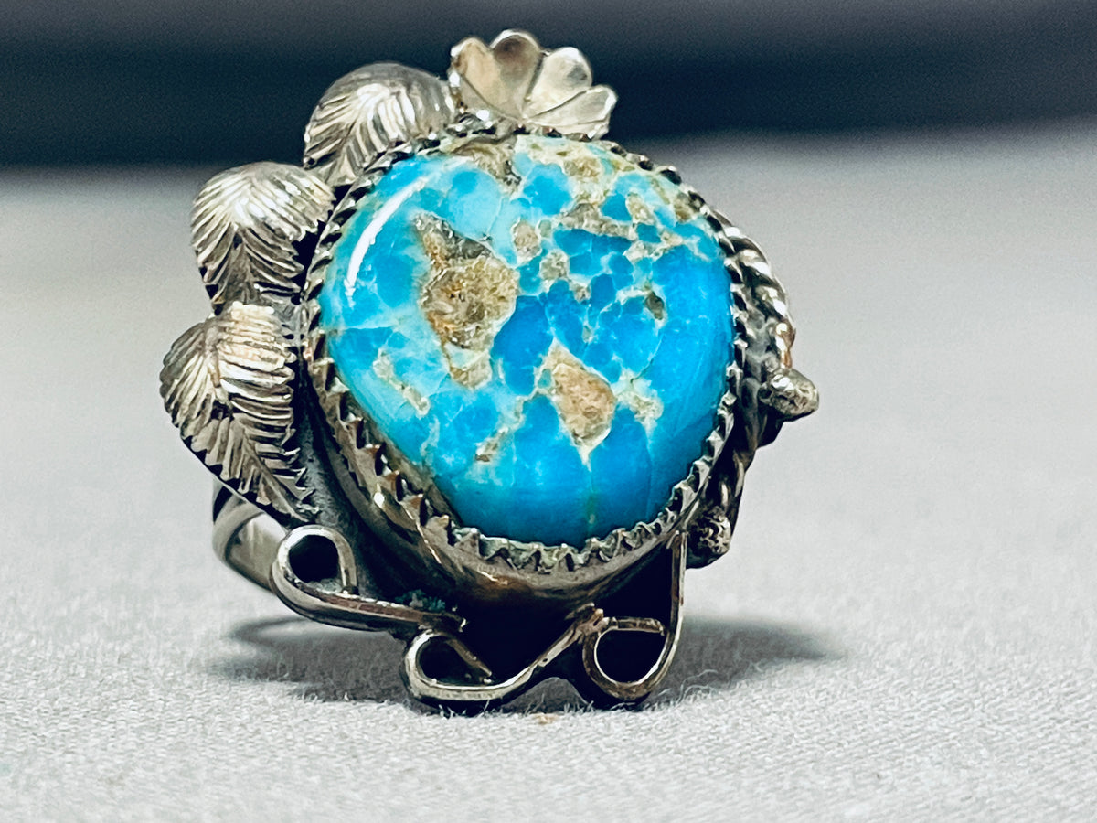 Superior Vintage Native American Navajo Kingman Turquoise Sterling Sil ...