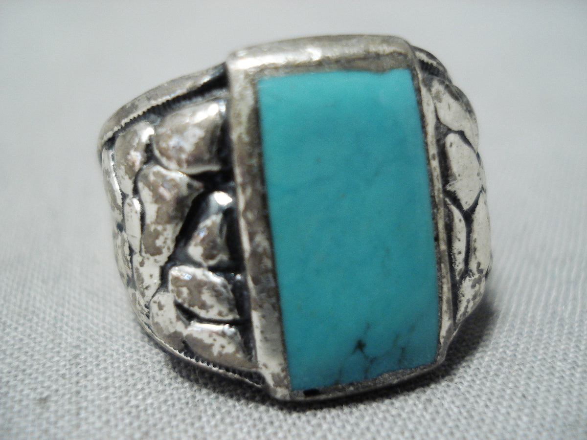 Tremendous Native American Navajo Kingman Turquoise Sterling Silver Hu ...