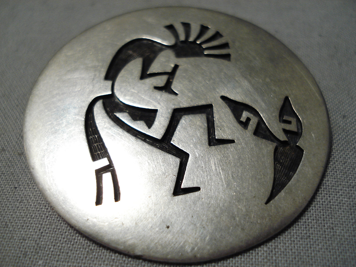 22号　silver925 used archive 90s hopi ココペリ Astonishing Vintage Hopi Sterling Silver Kokopelli Pin Pendant
