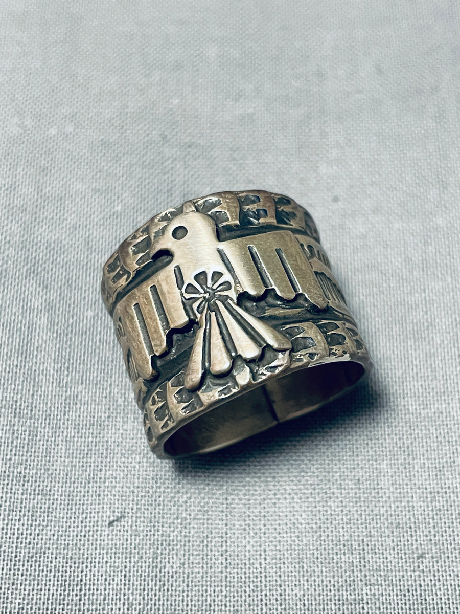 Sunshine Reeves Vintage Native American Navajo Sterling Silver Thunderbird  Ring