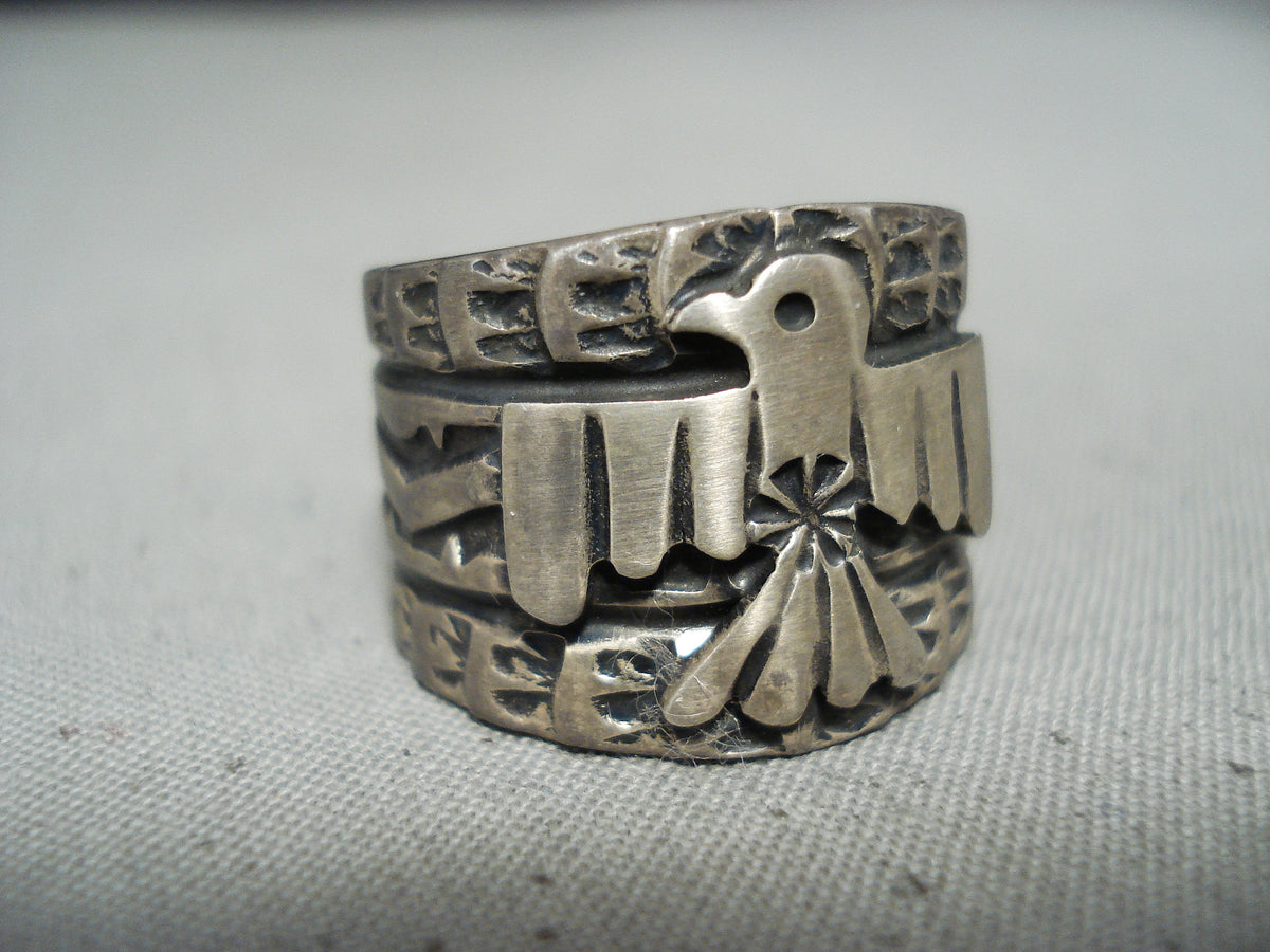 Sunshine Reeves Vintage Native American Navajo Sterling Silver Thunderbird  Ring