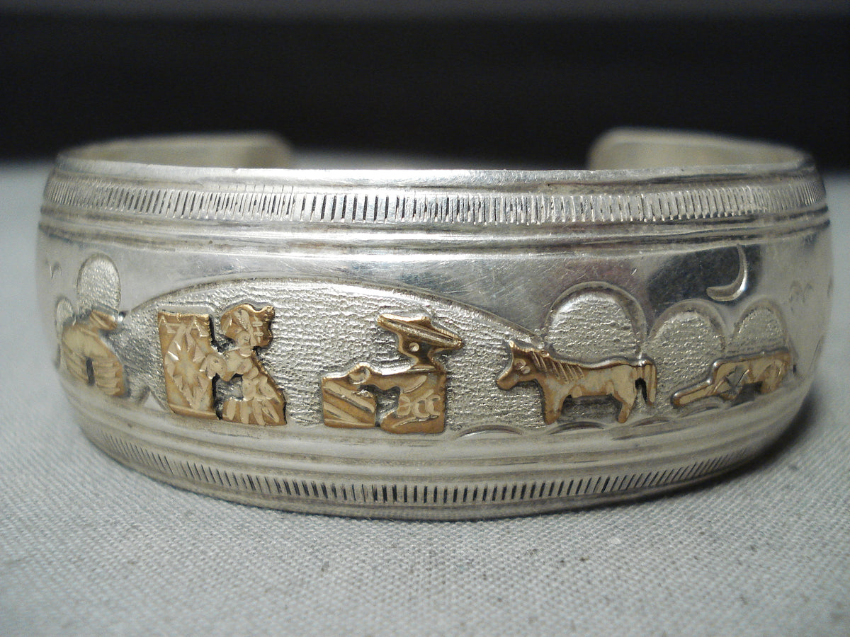 Fascinating Native American Navajo 12k Gold Fill Sterling Silver