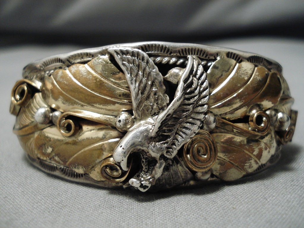 Detailed And Important!! Vintage Native American Navajo Gold