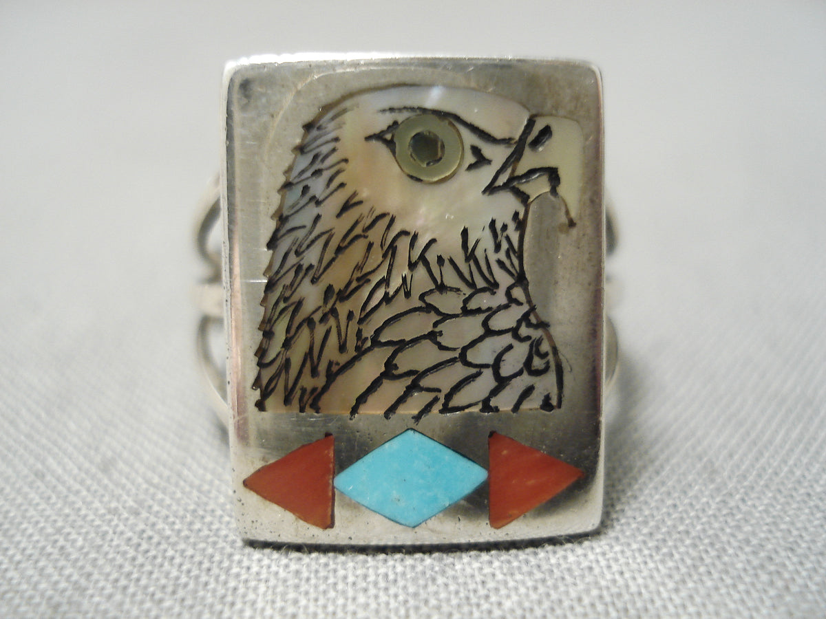 アクセサリー Harlan Coonsis zuni indian jewelry Native American Important Harlan Coonsis Bluejay Turquoise