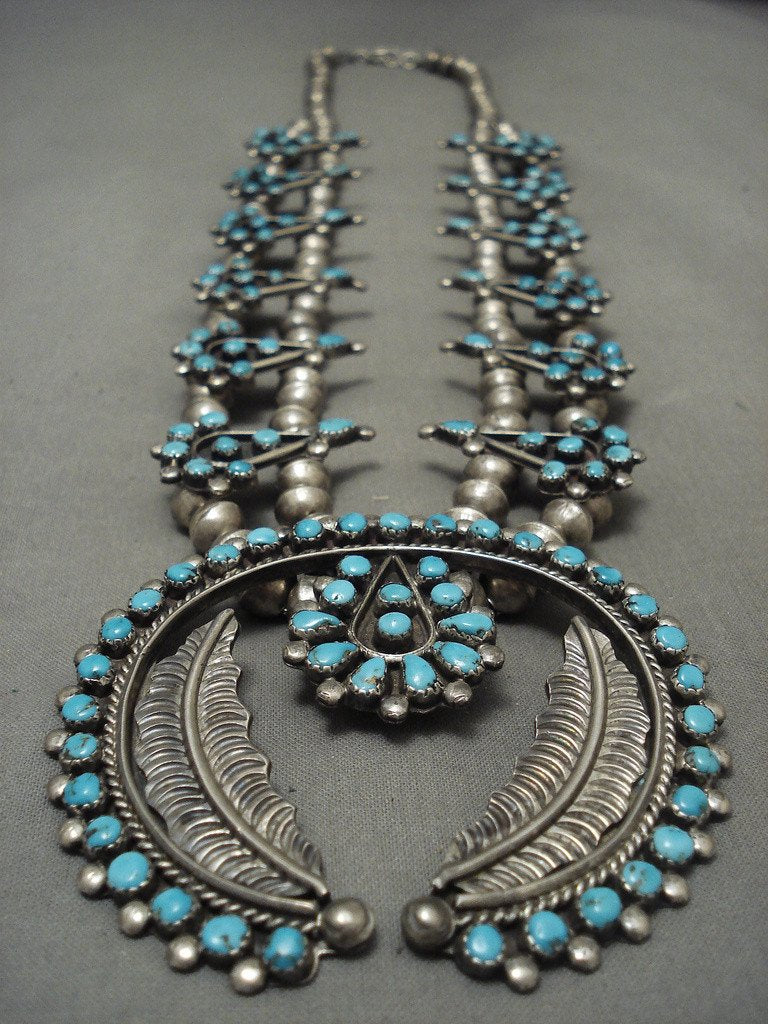 Huge Vintage Navajo/ Zuni 'Snake Eyes' Turquoise Squash Blossom