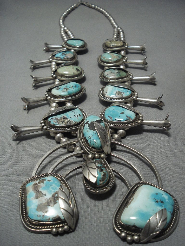 One Of Biggest Vintage Navajo Turquoise Sterling Native American