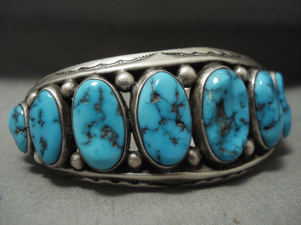 One Of The Best Ever Orville Tsinnie Turquoise Navajo Native American  Jewelry Silver Bracelet