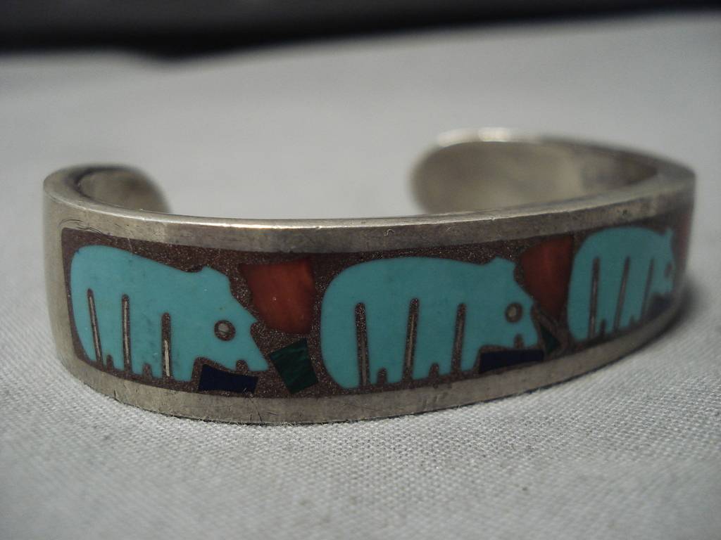 Thick And Heavy!! Vintage Navajo Sterling Silver Native American Brace ...