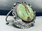 One Of The Best Vintage Native American Navajo Green Turquoise Sterling Silver Bracelet-Nativo Arts