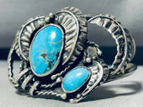 Leaves Of Glory! Vintage Native American Navajo Turquoise Sterling Silver Bracelet Old-Nativo Arts