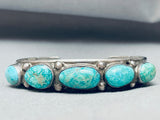 Rare Leadville Turquoise Vintage Native American Navajo Sterling Silver Bracelet-Nativo Arts