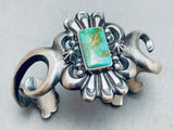 Thorn And Green Turquoise Vintage Native American Navajo Sterling Silver Bracelet-Nativo Arts