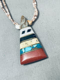 Vintage Native American Santo Domingo Heishi Turquoise Sterling Silver Necklace-Nativo Arts