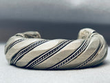 131 Grams!!!! Heavy Vintage Native American Navajo Sterling Silver Bracelet Cuff Old-Nativo Arts