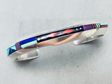 6 Inch Wrist Vintage Native American Navajo Inlay Turquoise Sterling Silver Bracelet-Nativo Arts