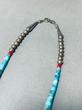 Native American Spectacular Authentic Vintage Santo Domingo Turquoise Sterling Silver Necklace-Nativo Arts