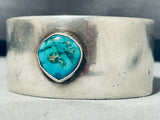 Tremendous Vintage Native American Navajo Carico Lake Turquoise Sterling Silver Cuff-Nativo Arts