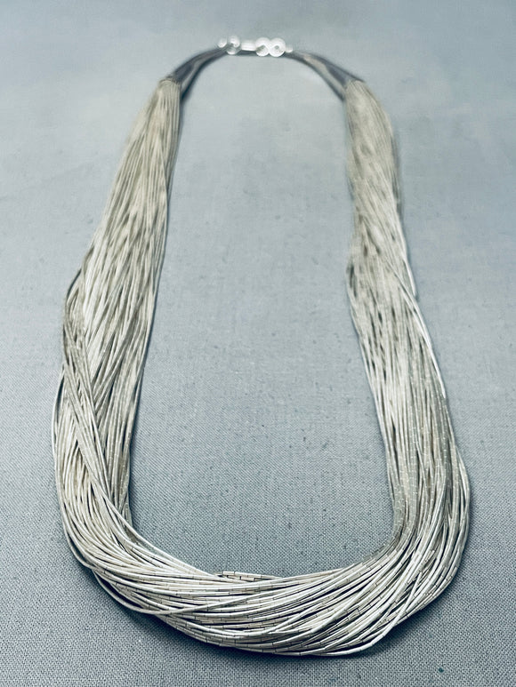 100 Strand Vintage Native American Navajo Sterling Silver Heishi Necklace Old-Nativo Arts