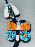 Gasp!! Santo Domingo Inlay Bug Turquoise Sterling Silver Necklace-Nativo Arts