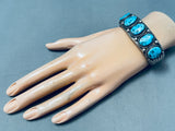 CECIL SANDERS VINTAGE NAVAJO TURQUOISE STERLING SILVER BRACELET