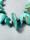 Chunky Dunky Vintage Native American Navajo Royston Turquoise Sterling Silver Necklace