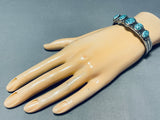 Lone Mountain Turquoise!! Vintage Native American Navajo Sterling Silver Bracelet-Nativo Arts