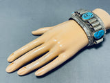 Tubular!!!! One Of One Vintage Native American Navajo Turquoise Sterling Silver Bracelet-Nativo Arts