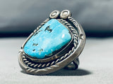 Tremendous Vintage Native American Navajo Pilot Mountain Sterling Silver Huge Ring-Nativo Arts