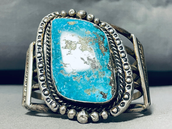 106 Grams Museum Quality Vintage Native American Navajo Turquoise Sterling Silver Bracelet-Nativo Arts