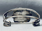 Rare Vintage Native American Navajo Red Moutnain Turquoise Mine Sterling Silver Bracelet Cuff-Nativo Arts