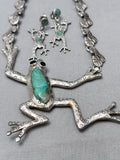 Incredible Vintage Southwest Frog Sterling Silver Turquoise Necklace Old-Nativo Arts