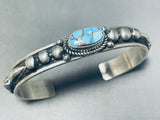 Important Vintage Native American Navajo Golden Hills Turquoise Sterling Silver Bracelet-Nativo Arts