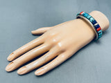 Important Whitethorne Vintage Navajo Turquoise Inlay Sterling Silver Bracelet-Nativo Arts
