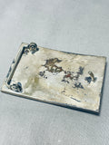 One Of The Best Vintage Native American Navajo Turquoise Inlay Sterling Silver Buckle-Nativo Arts