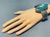 Eminent Native American Navajo Spiderweb Turquoise Sterling Silver Immense Bracelet-Nativo Arts