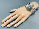 Native American Detailed Buffalo Vintage Navajo Sterling Silver Bracelet Cuff-Nativo Arts