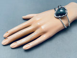 Important Vintage Native American Navajo Lander Blue Turquoise Sterling Silver Bracelet-Nativo Arts