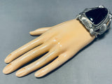 Face Of Onyx Vintage Southwest Sterling Silver Bracelet Cuff-Nativo Arts