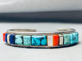 Important Whitethorne Vintage Navajo Turquoise Inlay Sterling Silver Bracelet-Nativo Arts