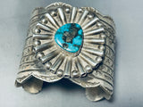 One Of The Most Unique Vintage Native American Navajo Turquoise Sterling Silver Bracelet-Nativo Arts