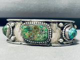 Spectacular Vintage Native American Navajo Carico Lake Turquoise Sterling Silver Bracelet-Nativo Arts
