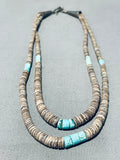 Native American Beautiful Vintage Santo Domingo Turquoise/ Shell Sterling Silver Necklace-Nativo Arts