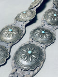 Early 1900's Vintage Native American Navajo Turquoise Sterling Silver Concho Belt Old-Nativo Arts