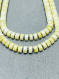 Yellow Stones Vintage Native American Navajo Hieshi Sterling Silver Necklace-Nativo Arts