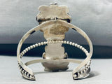 Majestic Native American Navajo Signed 2 Kingman Turquoise Sterling Silver Bracelet-Nativo Arts