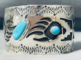 Paws Of Power Native American Navajo Turquoise Sterling Silver Bracelet Cuff-Nativo Arts
