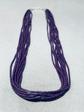 Gasp!! Gorgy Native American Navajo Sugilite Sterling Silver Necklace!-Nativo Arts