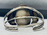 Important Candelaria Turquoise! Vintage Native American Navajo Sterling Silver Bracelet-Nativo Arts