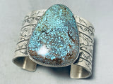 Enormous Vintage Native American Navajo Spiderweb Turquoise Sterling Silver Bracelet-Nativo Arts