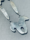 Opal Feather Horse!! Vintage Native American Navajo Sterling Silver Necklace-Nativo Arts